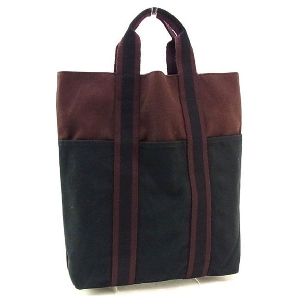 Hermes Tote bag Fourre Tout Purple Black Woman Authentic Used Y3017 - Picture 1 of 5